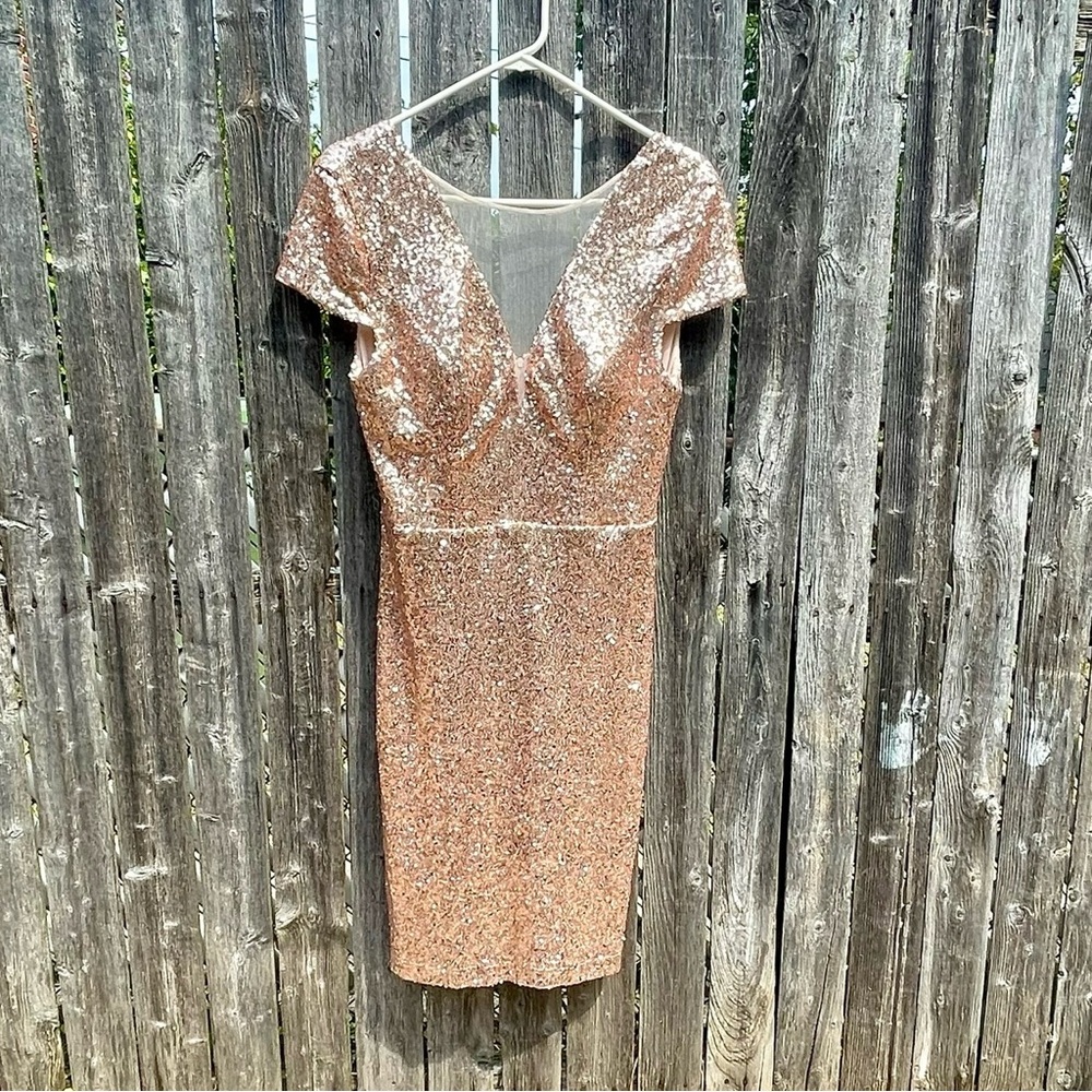 NWT Bisou Bisou Gold Bodycon Sequin Dress